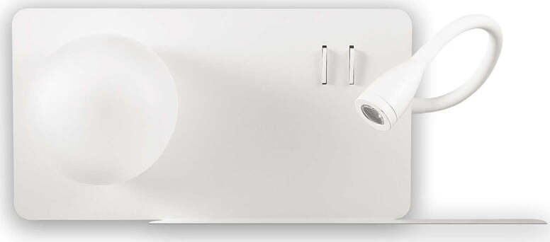 Applique-Moderna-Book-2-Metallo-Bianco-2-Luci-3W-3000K-Luce-Calda