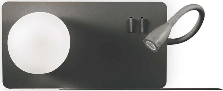 Applique-Moderna-Book-2-Metallo-Nero-2-Luci-3W-3000K-Luce-Calda