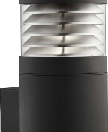 Applique-Moderna-Bronx-Alluminio-Nero-Vetro-Trasparente-1-Luce-E27