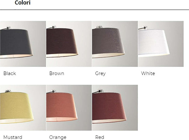 Applique-moderna-Cattaneo-illuminazione-ADJUSTABLE-137-150A-lampada-parete-paralume-braccio-telescopico-orientabile-E27-IP20