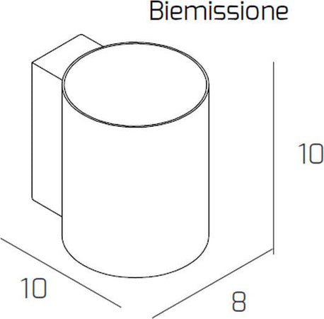 Applique-Moderna-Cilindrica-Shape-Metallo-Bianco-2-Luci-Gx53-10Cm-Biemissione