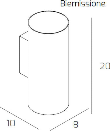 Applique-Moderna-Cilindrica-Shape-Metallo-Bianco-2-Luci-Gx53-20Cm-Biemissione