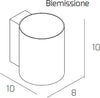 Applique-Moderna-Cilindrica-Shape-Metallo-Sabbia-2-Luci-Gx53-10Cm-Biemissione