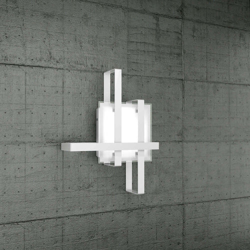 Applique-Moderna-Cross-Metallo-E-Vetro-Bianco-2-Luci-E27-38Cm