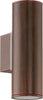 Applique-Moderna-Da-Esterno-Riga-2-Luci-Acciaio-Zincato-Marrone-Invecchiato