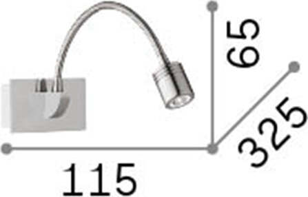 Applique-Moderna-Dynamo-Metallo-Ottone-Brunito-Led-3W-4000K-Luce-Naturale
