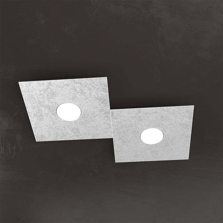 Applique-Moderna-Eccentric-Metallo-Foglia-Argento-2-Luci-Gx53