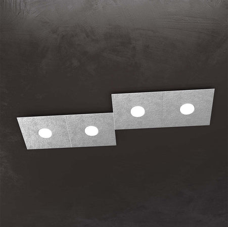 Applique-Moderna-Eccentric-Metallo-Foglia-Argento-4-Luci-Gx53