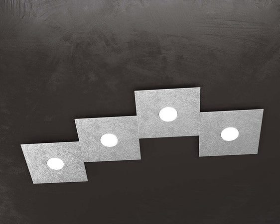 Applique-Moderna-Eccentric-Metallo-Foglia-Argento-4-Luci-Gx53