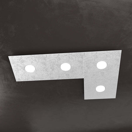 Applique-Moderna-Eccentric-Metallo-Foglia-Argento-4-Luci-Gx53