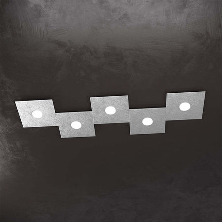 Applique-Moderna-Eccentric-Metallo-Foglia-Argento-5-Luci-Gx53
