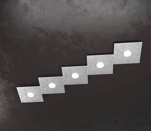 Applique-Moderna-Eccentric-Metallo-Foglia-Argento-5-Luci-Gx53