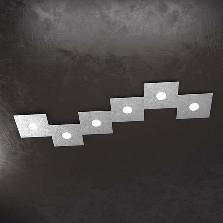 Applique-Moderna-Eccentric-Metallo-Foglia-Argento-6-Luci-Gx53