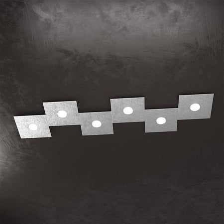 Applique-Moderna-Eccentric-Metallo-Foglia-Argento-6-Luci-Gx53