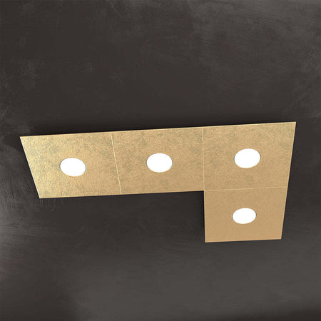 Applique-Moderna-Eccentric-Metallo-Foglia-Oro-4-Luci-Gx53