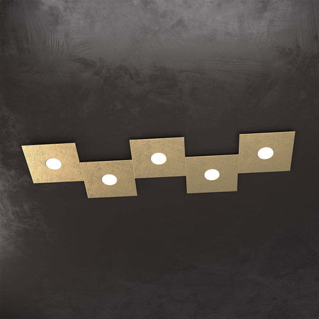 Applique-Moderna-Eccentric-Metallo-Foglia-Oro-5-Luci-Gx53