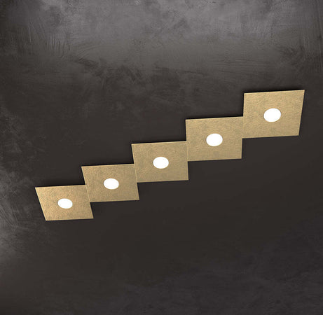 Applique-Moderna-Eccentric-Metallo-Foglia-Oro-5-Luci-Gx53
