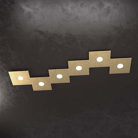 Applique-Moderna-Eccentric-Metallo-Foglia-Oro-6-Luci-Gx53