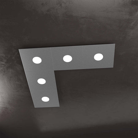 Applique-Moderna-Eccentric-Metallo-Grigio-Antracite-5-Luci-Gx53