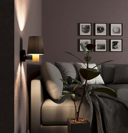 Applique-Moderna-Edale-1-Luce-Metallo-Nero-E-Marrone