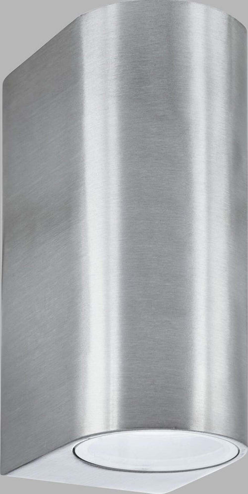 Applique-Moderna-Eiffel-Acciaio-Argento-Vetro-Trasparente-2-Luci-Gu10