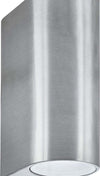 Applique-Moderna-Eiffel-Acciaio-Argento-Vetro-Trasparente-2-Luci-Gu10