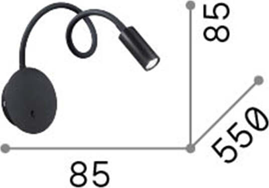 Applique-Moderna-Focus-2-Metallo-Cromo-Led-3,5W-3000K-Luce-Calda