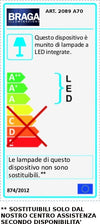 Applique-moderna-Fratelli-Braga-ELLE-2089-A70-LED-metallo-lampada-parete-biemissione