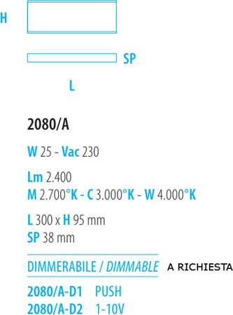 Applique-moderna-Fratelli-Braga-GAMMA-2080-A-LED-metallo-metacrilato-lampada-parete