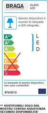 Applique-moderna-Fratelli-Braga-GLASS-2081-PL30-LED-vetro-lampada-parete-soffitto-dimmerabile