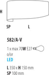 Applique-moderna-Fratelli-Braga-VIRGOLA-582-AV-E27-LED-vetro-biemissione-lampada-parete