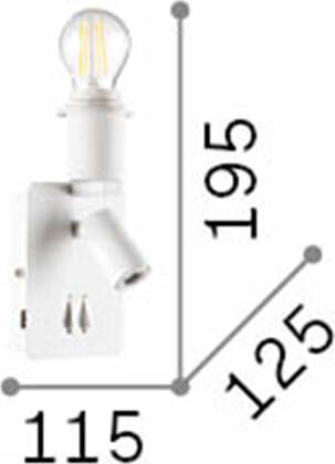 Applique-Moderna-Gea-Metallo-Bianco-2-Luci-E27