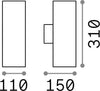 Applique-Moderna-Gun-Alluminio-Antracite-2-Luci-E27
