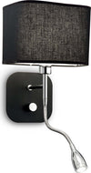 Applique-Moderna-Holiday-Metallo-Nero-2-Luci-E14+-Led-1,5W-3000K-Luce-Calda