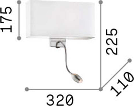 Applique-Moderna-Hotel-Metallo-Bianco-2-Luci-E27+Led-1,5W