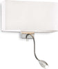 Applique-Moderna-Hotel-Metallo-Bianco-E-Cromo-2-Luci-E27+Led-1,5W