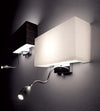 Applique-Moderna-Hotel-Metallo-Nero-E-Cromo-2-Luci-E27+Led-1,5W