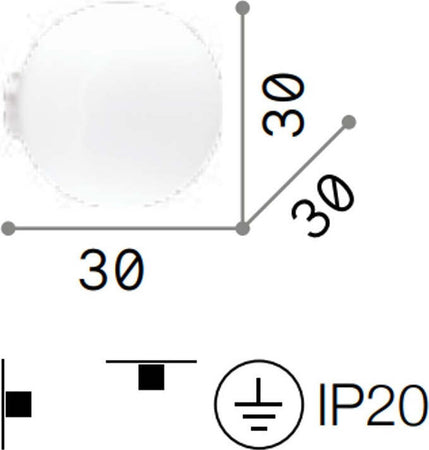 Applique-moderna-Ideal-Lux-MAPA-BIANCO-AP1-059822-E27-LED-vetro-lampada-parete-soffitto