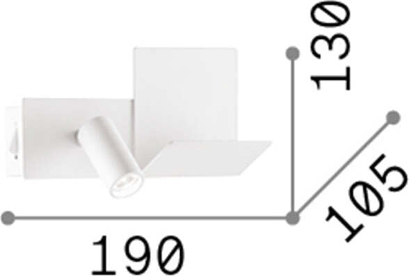 Applique-Moderna-Komodo-1-Metallo-Bianco-Led-4,5W-3000K-Luce-Calda