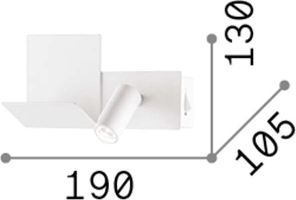 Applique-Moderna-Komodo-2-Metallo-Bianco-Led-4,5W-3000K-Luce-Calda