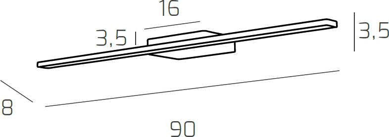 Applique-Moderna-Line-Metallo-Cromo-Diffusore-Acrilico-Bianco-Led-14,4W-Nat-90Cm