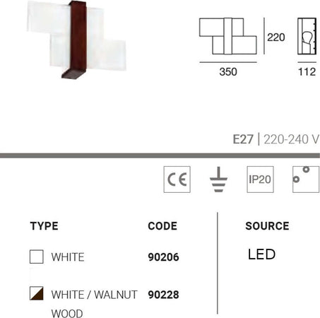 Applique-moderna-Linea-Light-Group-TRIAD-90206-90228-LED-vetro-lampada-parete-soffitto