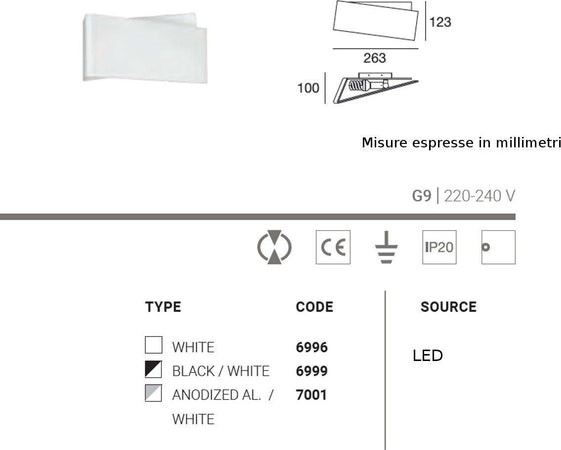 Applique-moderna-Linea-Light-Group-ZIG-ZAG-W-6996-6999-7001-G9-LED-metallo-lampada-parete