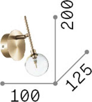 Applique-Moderna-Maracas-Metallo-Ottone-1-Luce-2W-3000K-Luce-Calda
