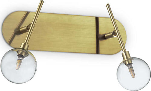 Applique-Moderna-Maracas-Metallo-Ottone-2-Luci-2W-3000K-Luce-Calda