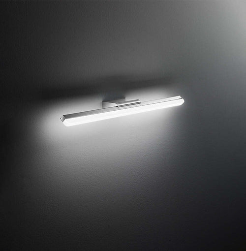 Applique-Moderna-Metallo-Bold-Cromo-Lucido-Led-Luce-Calda-Media