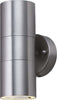Applique-Moderna-Metro-Acciaio-Argento-Vetro-Trasparente-2-Luci-Gu10