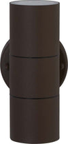 Applique-Moderna-Metro-Acciaio-Marrone-Vetro-2-Luci-Gu10