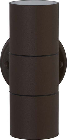 Applique-Moderna-Metro-Acciaio-Marrone-Vetro-2-Luci-Gu10
