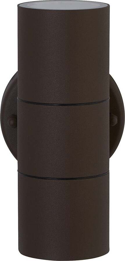 Applique-Moderna-Metro-Acciaio-Marrone-Vetro-2-Luci-Gu10